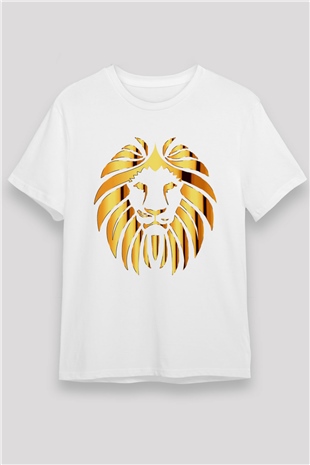 Aslan Beyaz Unisex Tişört T-Shirt - TişörtFabrikası