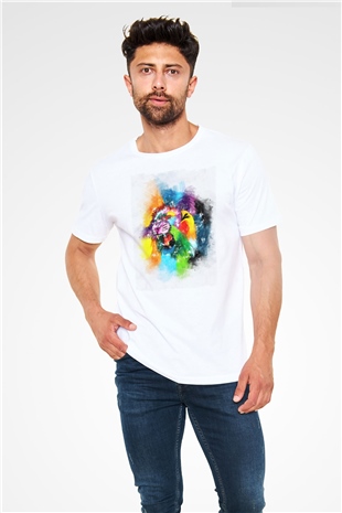 Aslan Beyaz Unisex Tişört T-Shirt - TişörtFabrikası