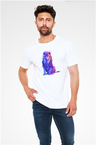 Aslan Beyaz Unisex Tişört T-Shirt - TişörtFabrikası