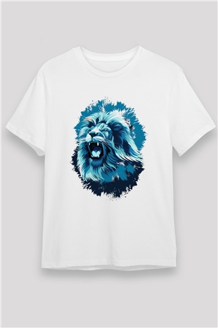 Aslan Beyaz Unisex Tişört T-Shirt - TişörtFabrikası