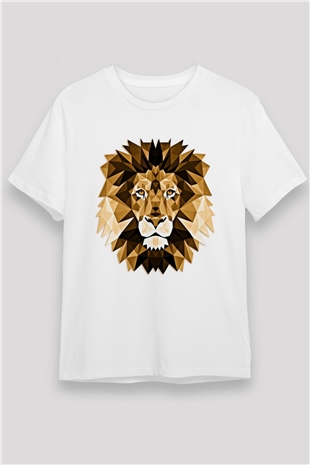 Aslan Beyaz Unisex Tişört T-Shirt - TişörtFabrikası
