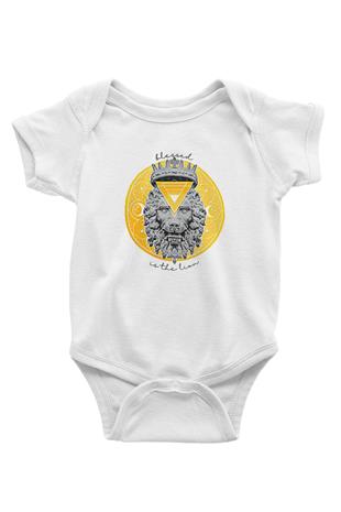 Aslan Burcu Baskılı Beyaz Unisex Bebek Body - Zıbın
