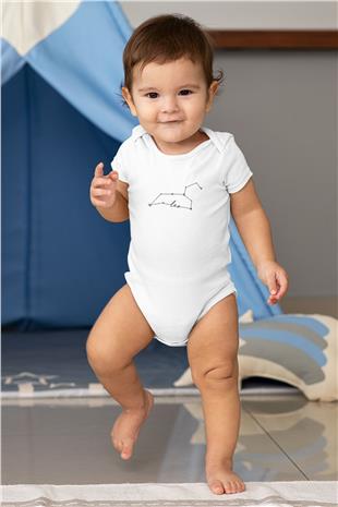 Aslan Burcu Baskılı Beyaz Unisex Bebek Body - Zıbın