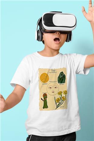 Aslan Burcu Baskılı Beyaz Unisex Beyaz Çocuk Tişört - Tshirt