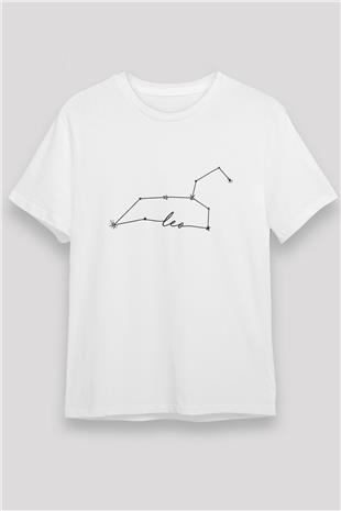 Aslan Burcu Unisex Baskılı Beyaz Tişört - Tshirt