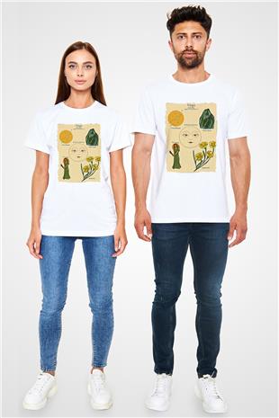 Aslan Burcu Unisex Baskılı Beyaz Tişört - Tshirt