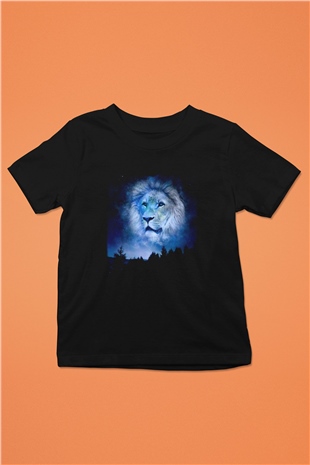 Aslan Siyah Unisex Çocuk Tişört