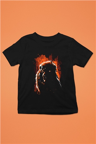 Aslan Siyah Unisex Çocuk Tişört