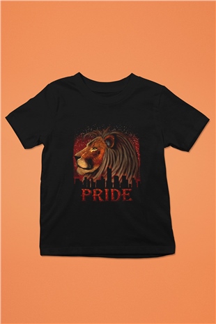 Aslan Siyah Unisex Çocuk Tişört