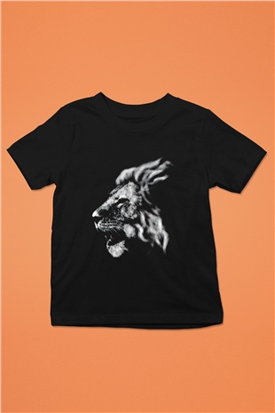 Aslan Siyah Unisex Çocuk Tişört