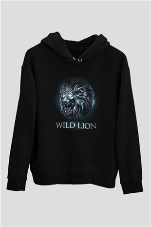 Aslan Siyah Unisex Hoodie