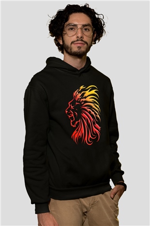 Aslan Siyah Unisex Hoodie