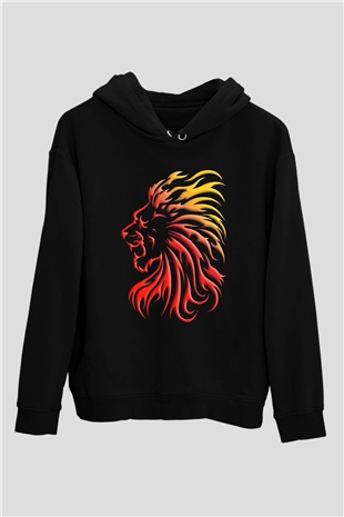 Aslan Siyah Unisex Hoodie
