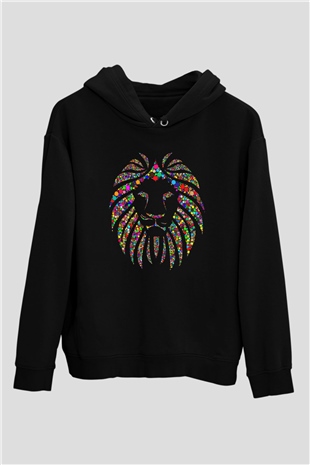 Aslan Siyah Unisex Hoodie