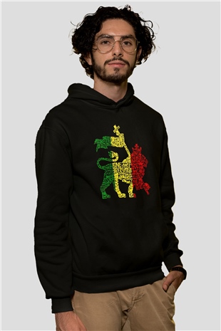 Aslan Siyah Unisex Hoodie
