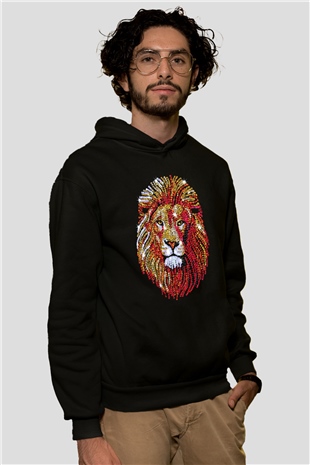 Aslan Siyah Unisex Hoodie