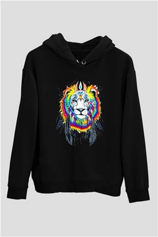 Aslan Siyah Unisex Hoodie