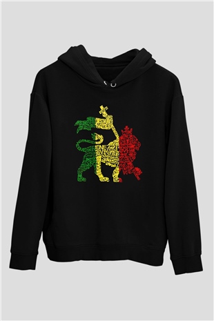 Aslan Siyah Unisex Hoodie