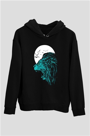 Aslan Siyah Unisex Hoodie