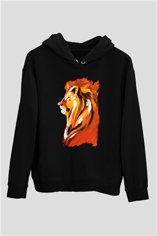 Aslan Siyah Unisex Hoodie