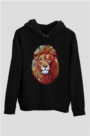 Aslan Siyah Unisex Hoodie