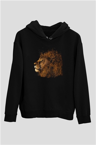 Aslan Siyah Unisex Hoodie