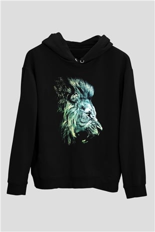 Aslan Siyah Unisex Hoodie