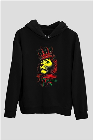Aslan Siyah Unisex Hoodie