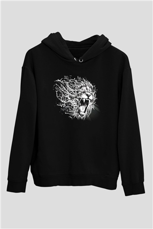 Aslan Siyah Unisex Hoodie