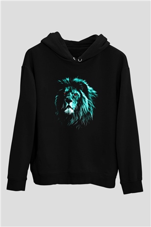 Aslan Siyah Unisex Hoodie