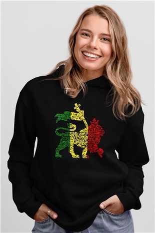 Aslan Siyah Unisex Hoodie