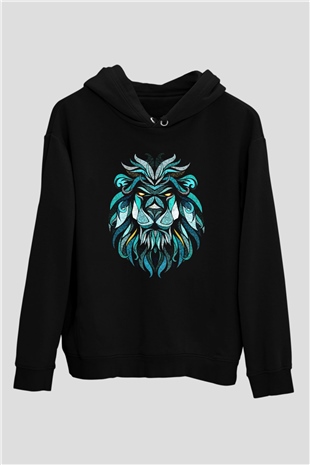 Aslan Siyah Unisex Hoodie