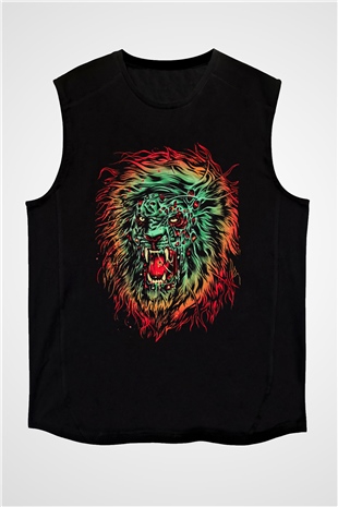 Aslan Siyah Unisex Kolsuz Tişört