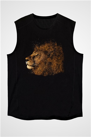 Aslan Siyah Unisex Kolsuz Tişört