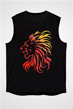 Aslan Siyah Unisex Kolsuz Tişört
