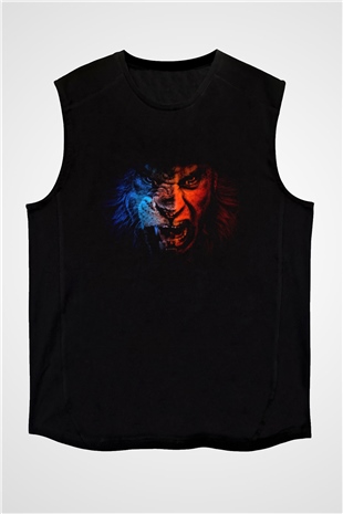 Aslan Siyah Unisex Kolsuz Tişört