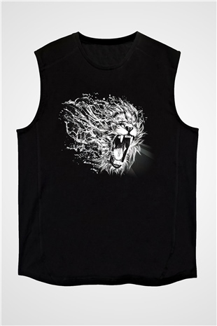 Aslan Siyah Unisex Kolsuz Tişört
