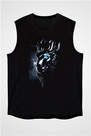 Aslan Siyah Unisex Kolsuz Tişört