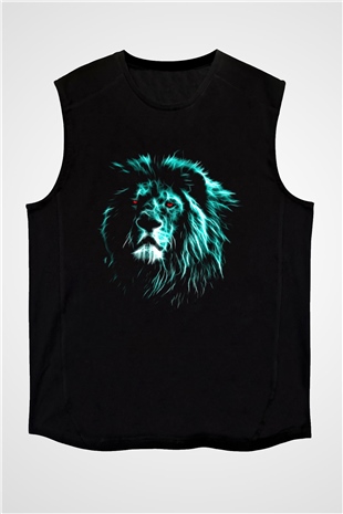 Aslan Siyah Unisex Kolsuz Tişört