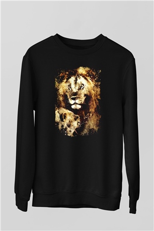 Aslan Siyah Unisex Sweatshirt