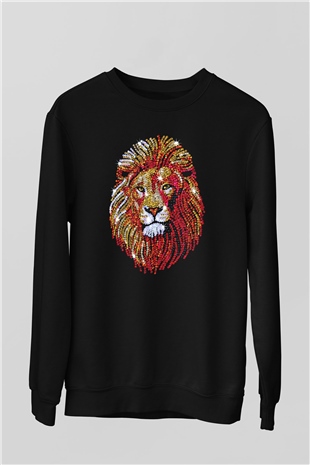 Aslan Siyah Unisex Sweatshirt