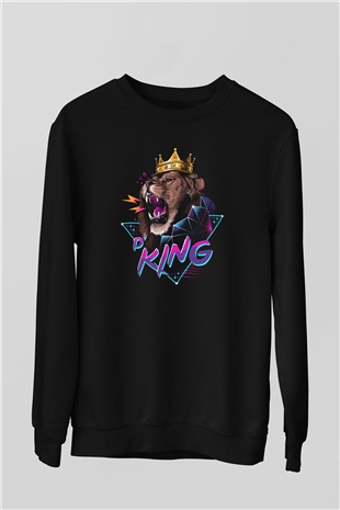 Aslan Siyah Unisex Sweatshirt