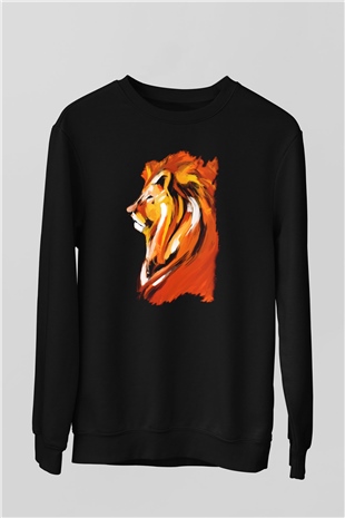 Aslan Siyah Unisex Sweatshirt