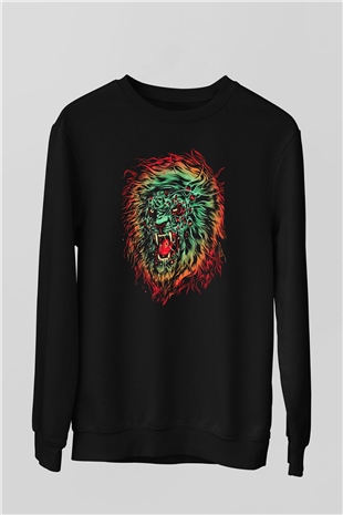 Aslan Siyah Unisex Sweatshirt