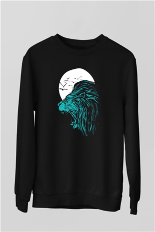 Aslan Siyah Unisex Sweatshirt