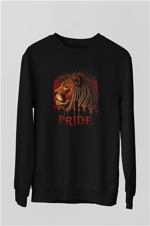 Aslan Siyah Unisex Sweatshirt