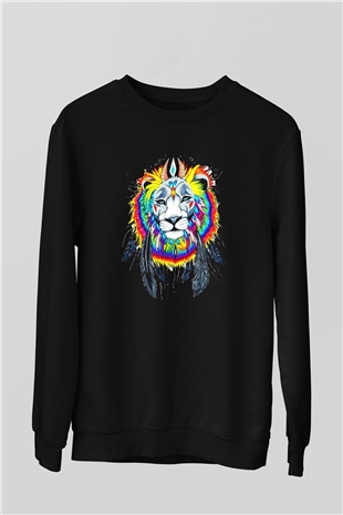 Aslan Siyah Unisex Sweatshirt