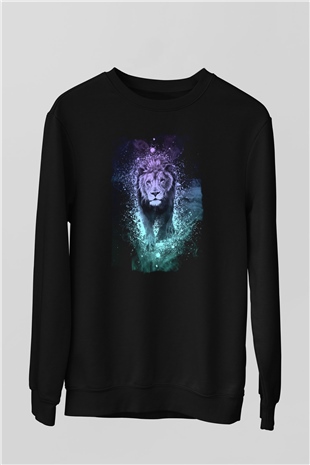 Aslan Siyah Unisex Sweatshirt