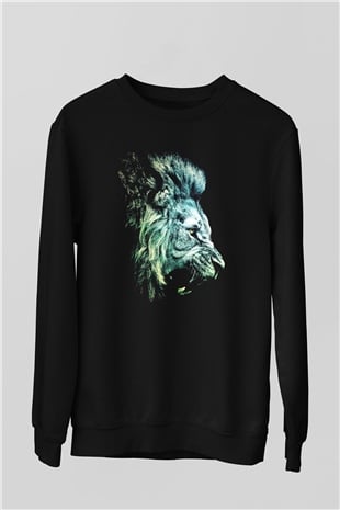 Aslan Siyah Unisex Sweatshirt