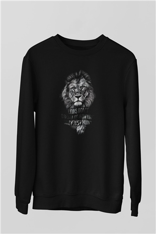 Aslan Siyah Unisex Sweatshirt